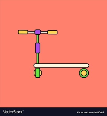 Flat icon design collection kids toy scooter vector image