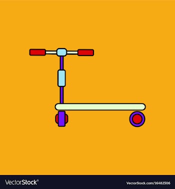 Flat icon design collection kids toy scooter vector image