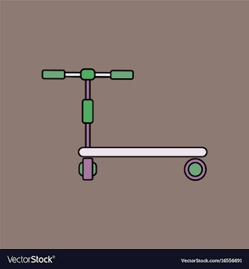 Flat icon design collection kids toy scooter vector image