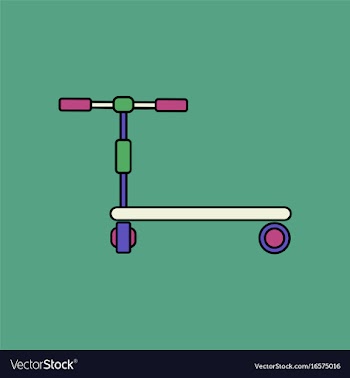Flat icon design collection kids toy scooter vector image