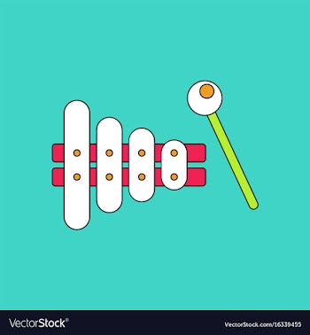 Flat icon design collection kids toy xylophone vector image
