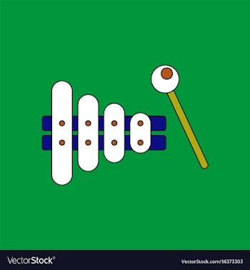 Flat icon design collection kids toy xylophone vector image