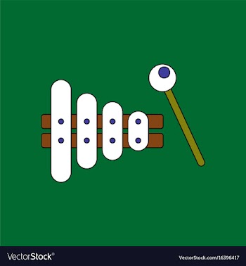 Flat icon design collection kids toy xylophone vector image