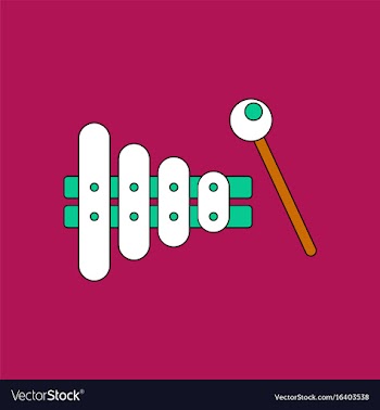 Flat icon design collection kids toy xylophone vector image