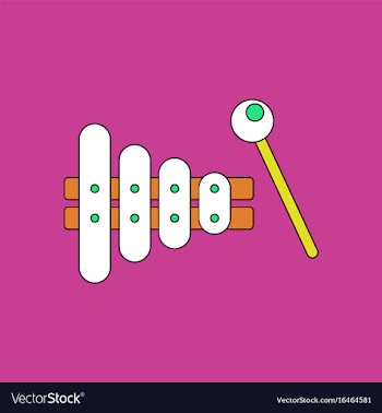 Flat icon design collection kids toy xylophone vector image