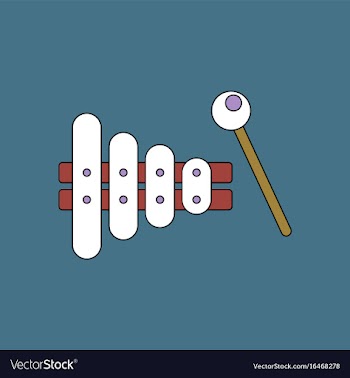 Flat icon design collection kids toy xylophone vector image