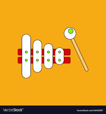 Flat icon design collection kids toy xylophone vector image