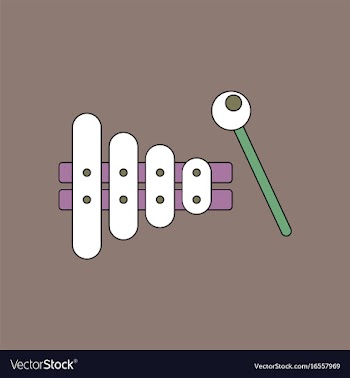 Flat icon design collection kids toy xylophone vector image