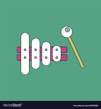 Flat icon design collection kids toy xylophone vector image