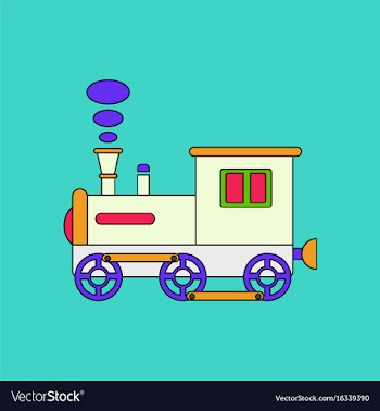 Flat icon design collection kids train vector image