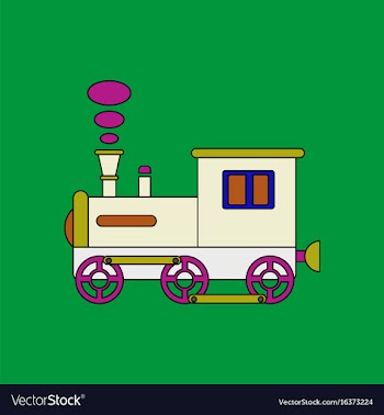Flat icon design collection kids train vector image