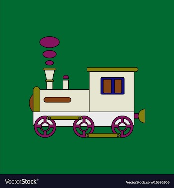 Flat icon design collection kids train vector image