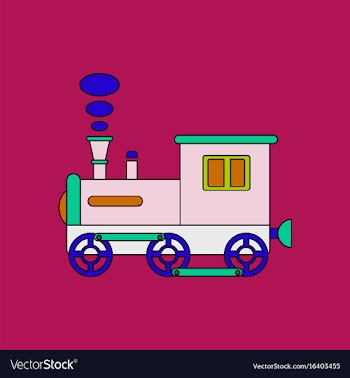 Flat icon design collection kids train vector image
