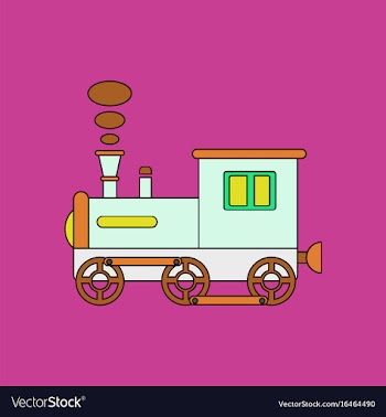 Flat icon design collection kids train vector image