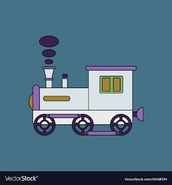 Flat icon design collection kids train vector image