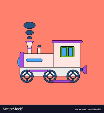 Flat icon design collection kids train vector image