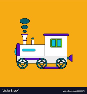 Flat icon design collection kids train vector image