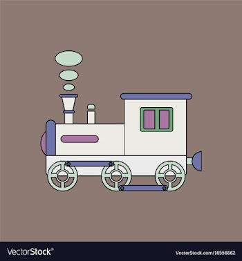 Flat icon design collection kids train vector image
