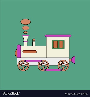 Flat icon design collection kids train vector image
