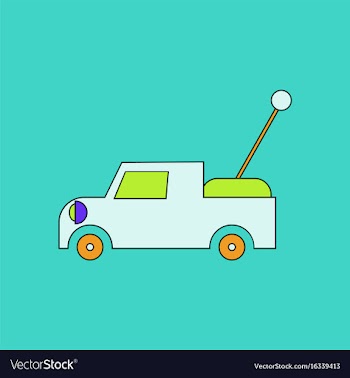 Flat icon design collection kids truck vector image