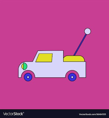 Flat icon design collection kids truck vector image