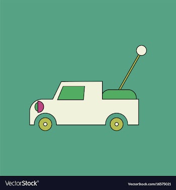 Flat icon design collection kids truck vector image