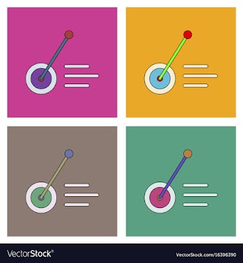 Flat icon design collection kids wheel and stick vector image
