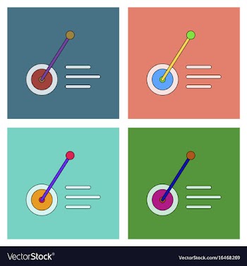 Flat icon design collection kids wheel and stick vector image