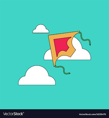 Flat icon design collection kite in the sky vector image