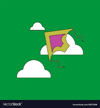 Flat icon design collection kite in the sky vector image