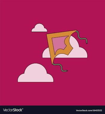 Flat icon design collection kite in the sky vector image