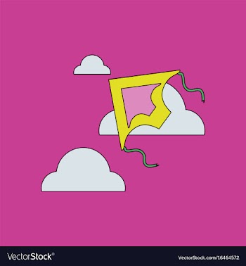 Flat icon design collection kite in the sky vector image