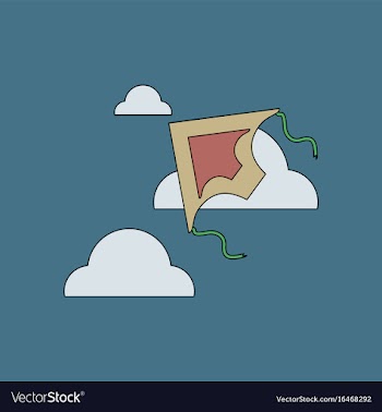Flat icon design collection kite in the sky vector image