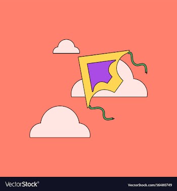 Flat icon design collection kite in the sky vector image
