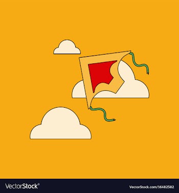 Flat icon design collection kite in the sky vector image