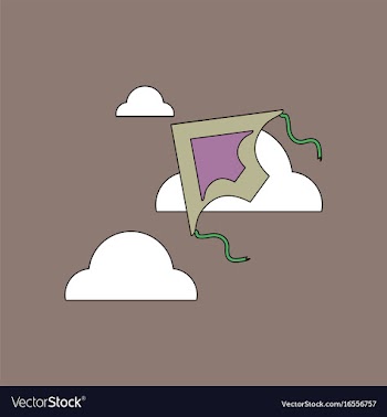 Flat icon design collection kite in the sky vector image