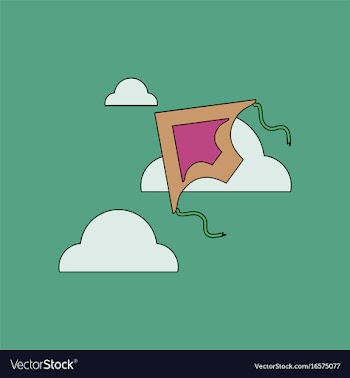 Flat icon design collection kite in the sky vector image