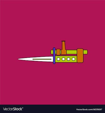 Flat icon design collection knife bayonet on rifle vector image