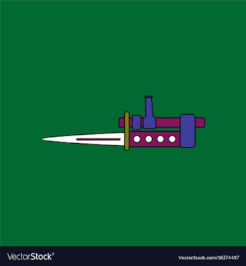 Flat icon design collection knife bayonet on rifle vector image