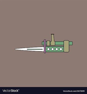 Flat icon design collection knife bayonet on rifle vector image
