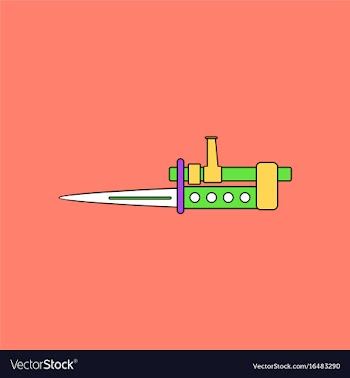 Flat icon design collection knife bayonet on rifle vector image