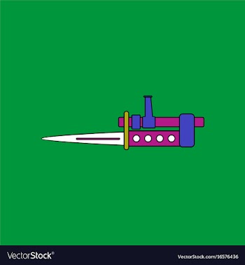 Flat icon design collection knife bayonet on rifle vector image