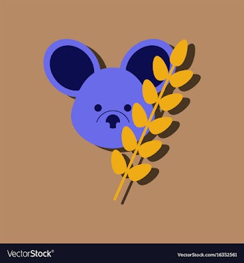 Flat icon design collection koala and plant in vector image