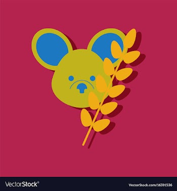 Flat icon design collection koala and plant in vector image