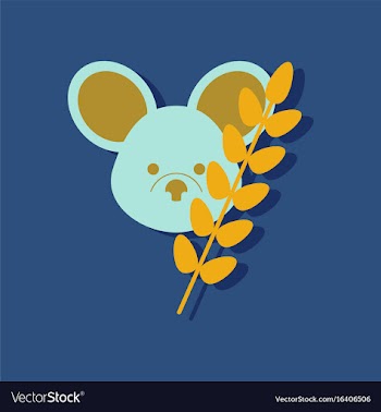Flat icon design collection koala and plant in vector image