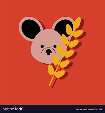 Flat icon design collection koala and plant in vector image