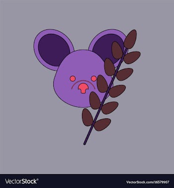 Flat icon design collection koala and plant vector image