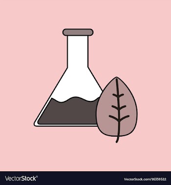 Flat icon design collection lab flask with leaf vector image
