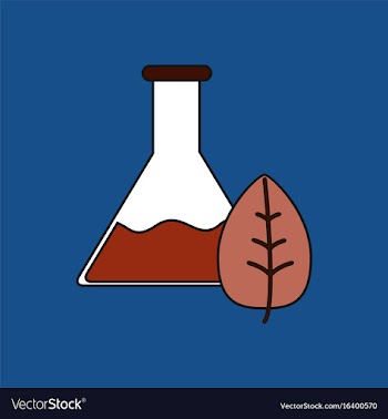 Flat icon design collection lab flask with leaf vector image