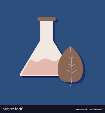 Flat icon design collection lab flask with leaf vector image